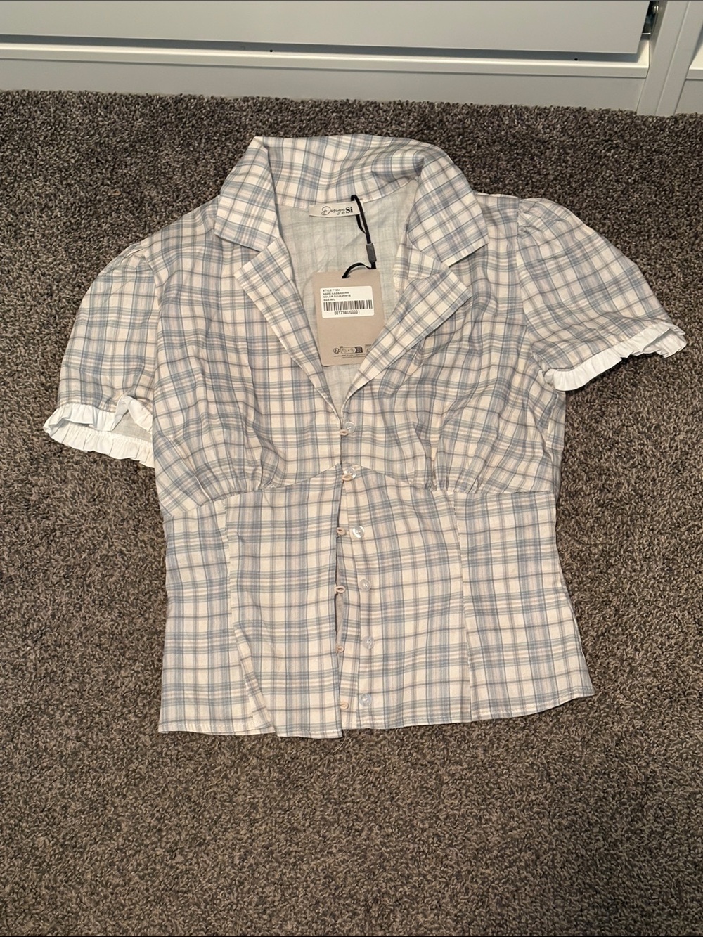 Designed by Si button up plaid top